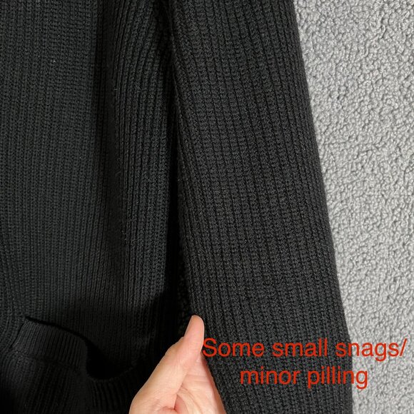 Reigning Champ Wool Shawl Collar Rib Knit Cardigan - Men's Size M - Black - Picture 5 of 10